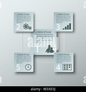 Platz Infografik Design auf dem grauen Hintergrund. Eps 10 Vektor Datei. Stock Vektor