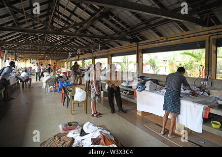 Dhobi khana öffentliche Wäscherei in Kochi (Cochin) Kerala, Indien Stockfoto