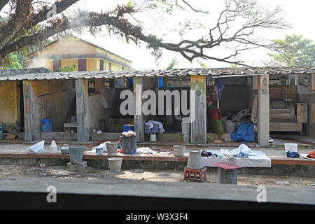 Dhobi khana öffentliche Wäscherei in Kochi (Cochin) Kerala, Indien Stockfoto