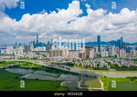 Luftaufnahme von Shenzhen CBD in China Stockfoto