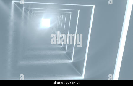 Abstrakte mode Hintergrund, leuchtende Linien, Tunnel, virtuelle Realität. 3D-Rendering Stockfoto