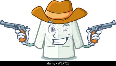 Cowboy Arzt Mantel im Cartoon Form Stock Vektor