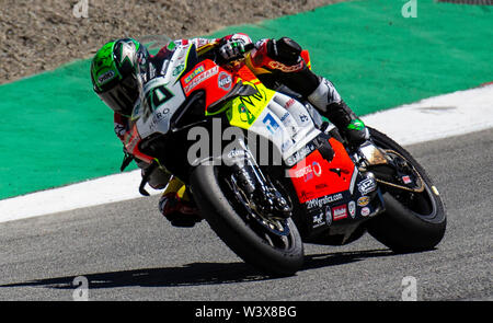 Monterey, CA, USA. 14. Juli, 2019. A. #50 Eugene Laverty aus dem Korkenzieher die Motul FIM Superbike Weltmeisterschaft Geico US-runde Welt SBK 2. Rennen an Weathertech Raceway Laguna Seca in Monterey, CA Thurman James/CSM/Alamy leben Nachrichten Stockfoto