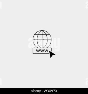 Klicken Sie auf die Schaltfläche Gehe zu Website oder Internet line Art Symbol für Anwendungen und Webseiten Stock Vektor