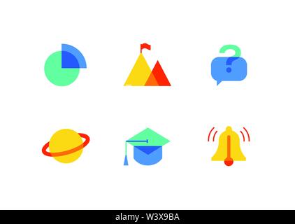 Bildung - Modernes flaches design style Icons einstellen Stock Vektor