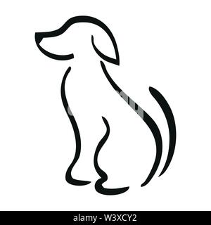 Der Vektor der Sitzung Hund auf weißem Hintergrund Stock Vektor