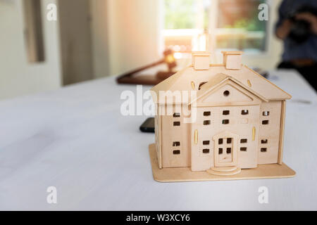 Haus, Immobilien, Bausparen und Kapitalanlagen Konzept. Stockfoto