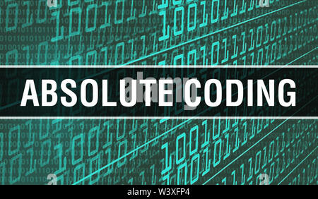 Absolute Programmierung Konzeption Abbildung mit Code für die Entwicklung von Programmen und App. Absolute Coding website Code mit bunten Tags in Browser anzeigen auf d Stockfoto