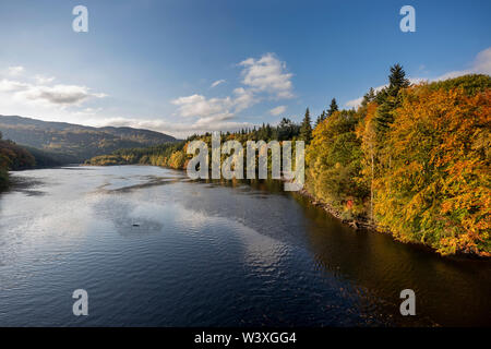 Flusses Tummel; Pitlochry, Schottland, Großbritannien Stockfoto