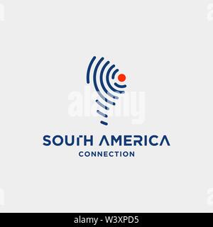 Südamerika signal Logo Design Vector internet wifi Symbol Abbildung Stock Vektor