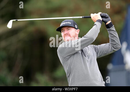 Die USA Jimmy Walker T-Stücken aus dem 5. Tag eines der Open Championship 2019 im Royal Portrush Golf Club. Stockfoto