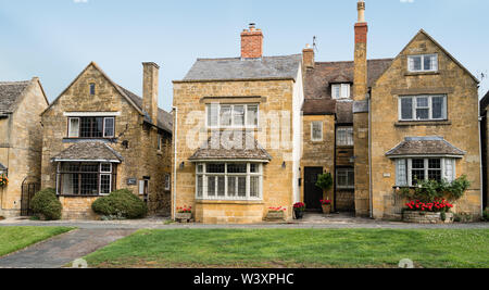 Malerischen Cotswold Stone Cottages in Broadway in Worcestershire Stockfoto