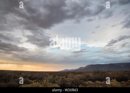 Tankwa Karoo National Park, Northern Cape, Südafrika ist die Heimat von schönen trockenen Landschaften mit Bergen, felsigen Hügeln und Ebenen. Stockfoto