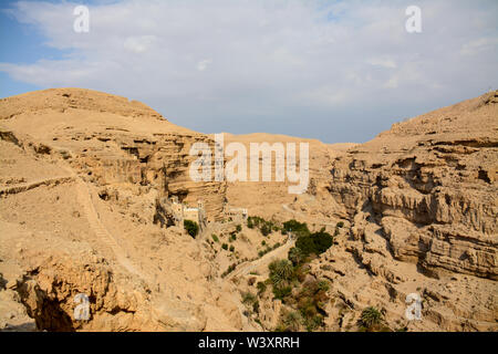 Wadi Qelt anzeigen Stockfoto