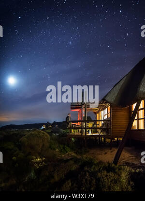 Agulhas National Park schützt Fynbos Lebensraum und bietet Wanderwege und Strand Kämmen in der Nähe von Cape Agulhas, Western Cape, Südafrika. Stockfoto
