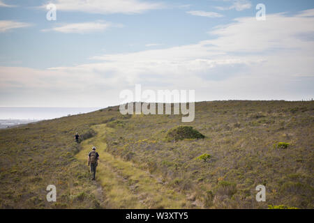 Agulhas National Park schützt Fynbos Lebensraum und bietet Wanderwege und Strand Kämmen in der Nähe von Cape Agulhas, Western Cape, Südafrika. Stockfoto