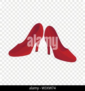 Rote Schuhe weibliche Symbol, Cartoon-Stil Stock Vektor
