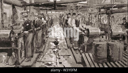 Farbstoff in den Herren Worrall Werke Mühle Fabrik Workshop, Baumwollindustrie, Manchester, England, UK, 19. Jahrhundert Stockfoto