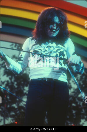 DEEP PURPLE UK Rock Gruppe mit Ian Gillan im California Jam April 6, 1974 am Ontario Motor Speedway in Ontario, Kalifornien. Foto: Jeffrey Mayer Stockfoto