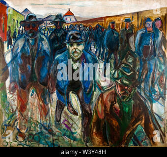 Edvard Munch, Arbeiter auf dem Weg nach Hause, Malerei, 1913-1914
