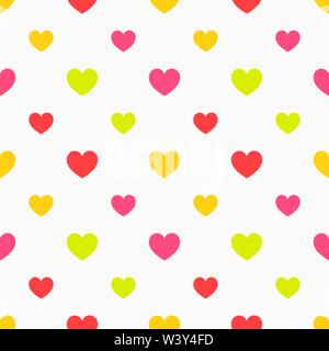 Bunte Herzen nahtlose Muster. Vector Illustration. Stock Vektor