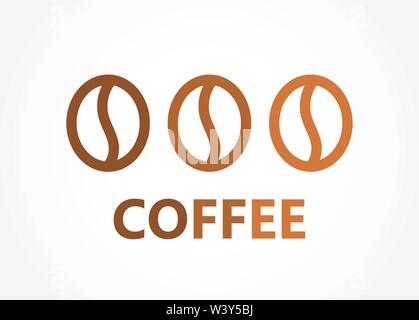 Drei braune Bohnen Zeile für Symbole. Vector Illustration. Stock Vektor