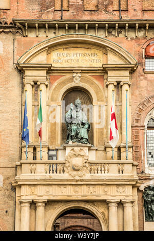 Palazzo d'Accursio (Palazzo Comunale), Piazza Maggiore, Bologna, Emilia-Romagna, Italien Stockfoto