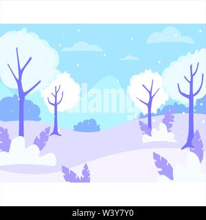 Panorama Winter Forest Stock Vektor