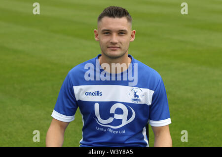 HARTLEPOOL, ENGLAND 13. Juli Lukas Molyneux von Hartlepool United während der club Fotoshooting im Victoria Park, Hartlepool am Samstag, dem 13. Juli 2019 (Bild: Mark Fletcher | MI Nachrichten) Stockfoto