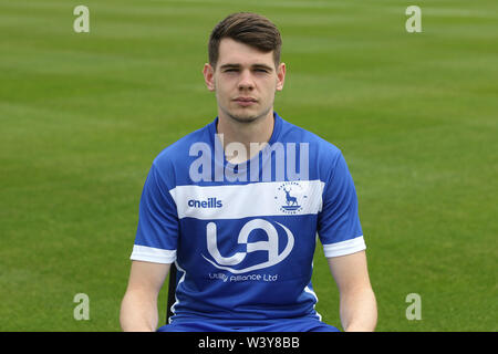 HARTLEPOOL, ENGLAND 13. Juli Aaron Cunningham von Hartlepool United während der club Fotoshooting im Victoria Park, Hartlepool am Samstag, dem 13. Juli 2019 (Bild: Mark Fletcher | MI Nachrichten) Stockfoto