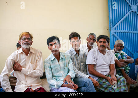 Amroha, utar Pradesh, Indien - 2011: Unbekannter Inder aus Slums Stockfoto