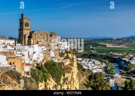 Iglesia de San Pedro Kirche, Arcos de la Frontera, Andalusien, Spanien Stockfoto