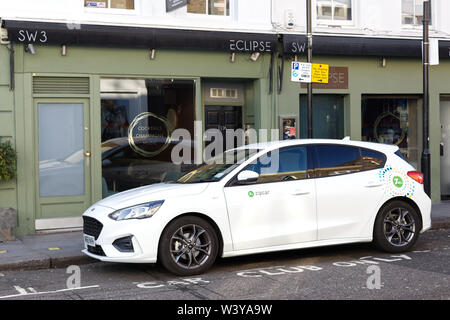 Zipcar in einem Auto Club geparkt nur Stellplatz Stockfoto