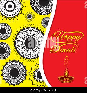 Kreative happy Diwali gruss Design mit diya Muster Stock Vektor