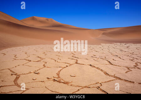 Walvis Bay - Nord Teil der Namib Wüste mit erstaunlichen Sanddünen, Namibia, Afrika. Stockfoto