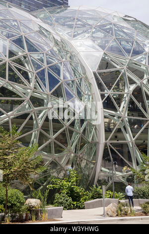 Die Amazon, Amazon headquarters Campus, Seattle, Washington, Vereinigte Staaten von Amerika Stockfoto