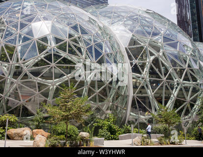 Die Amazon, Amazon headquarters Campus, Seattle, Washington, Vereinigte Staaten von Amerika Stockfoto