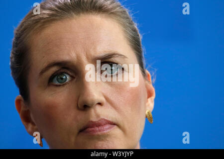 Mette Frederiksen-Treffen der Dt. Bundeskanzlerin mit der daenischen Ministerpraesidenten, Bundeskanzleramt, 11. Juli 2019, Berlin/Mette Frederikse Stockfoto