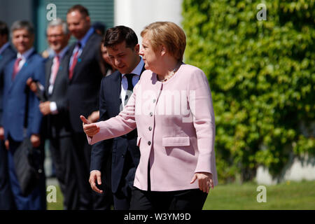 Wolodymyr Selensky, Angela Merkel-Treffen der Dt. Bundeskanzlerin mit dem ukrainischen Praesidenten, Bundeskanzleramt, 18. Juni 2019, Berlin/Volody Stockfoto