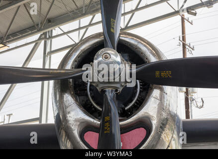 Vier Blade propellor Engine, B-29 Superfortress super Bomber, Boeing Museum der Flug, Boeing, Tukwila, Washington State, USA Stockfoto