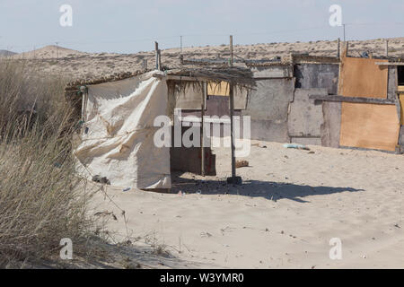 Fisher Häuser am Arabischen Meer im südlichen Oman Stockfoto