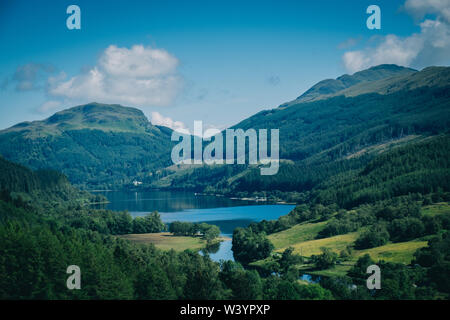 Blick Richtung Loch Lubnaig, von Ben Ledi, Schottland Stockfoto