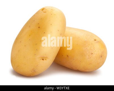 Weiße Kartoffeln weg isoliert auf weißem Stockfoto