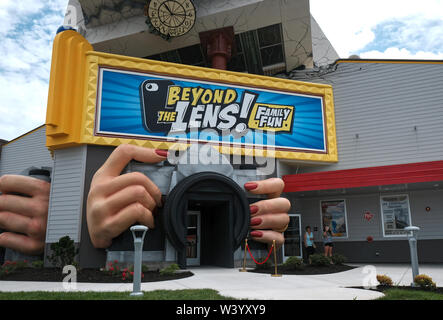 Über die Linse Family Fun Museum Stockfoto