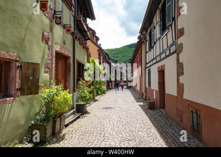 Schöne Aussicht von Keysersberg im Elsass Frankreich Stockfoto