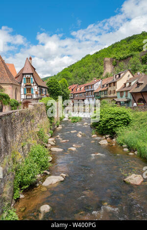 Schöne Aussicht von Keysersberg im Elsass Frankreich Stockfoto