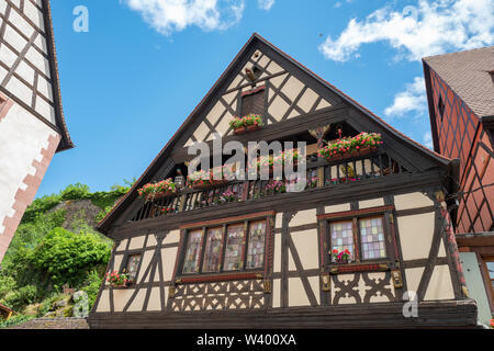 Schöne Aussicht von Keysersberg im Elsass Frankreich Stockfoto