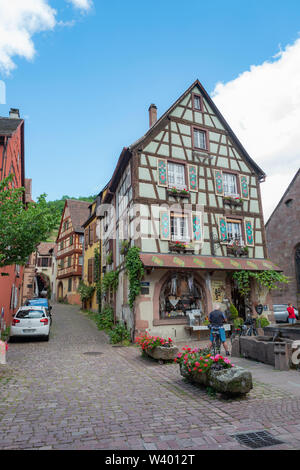 Schöne Aussicht von Keysersberg im Elsass Frankreich Stockfoto