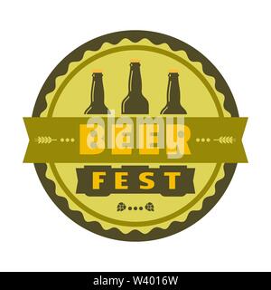 Beer fest Hand gezeichnet flachen Farbe Vektor runden Symbol Stock Vektor
