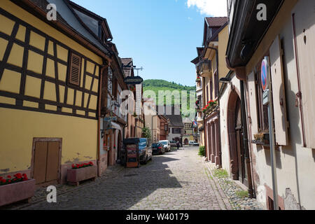 Schöne Aussicht von Keysersberg im Elsass Frankreich Stockfoto